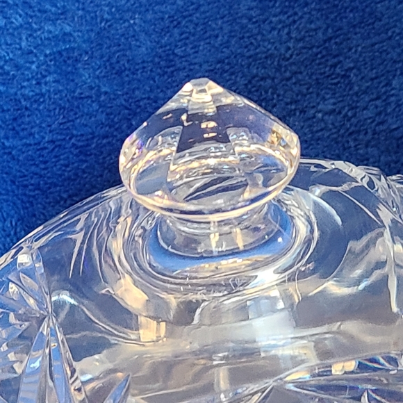 Polish Violetta Dome Lidded Round Pinwheel Hand Cut Cheese Butter Dish Elegant - Picture 2 of 9